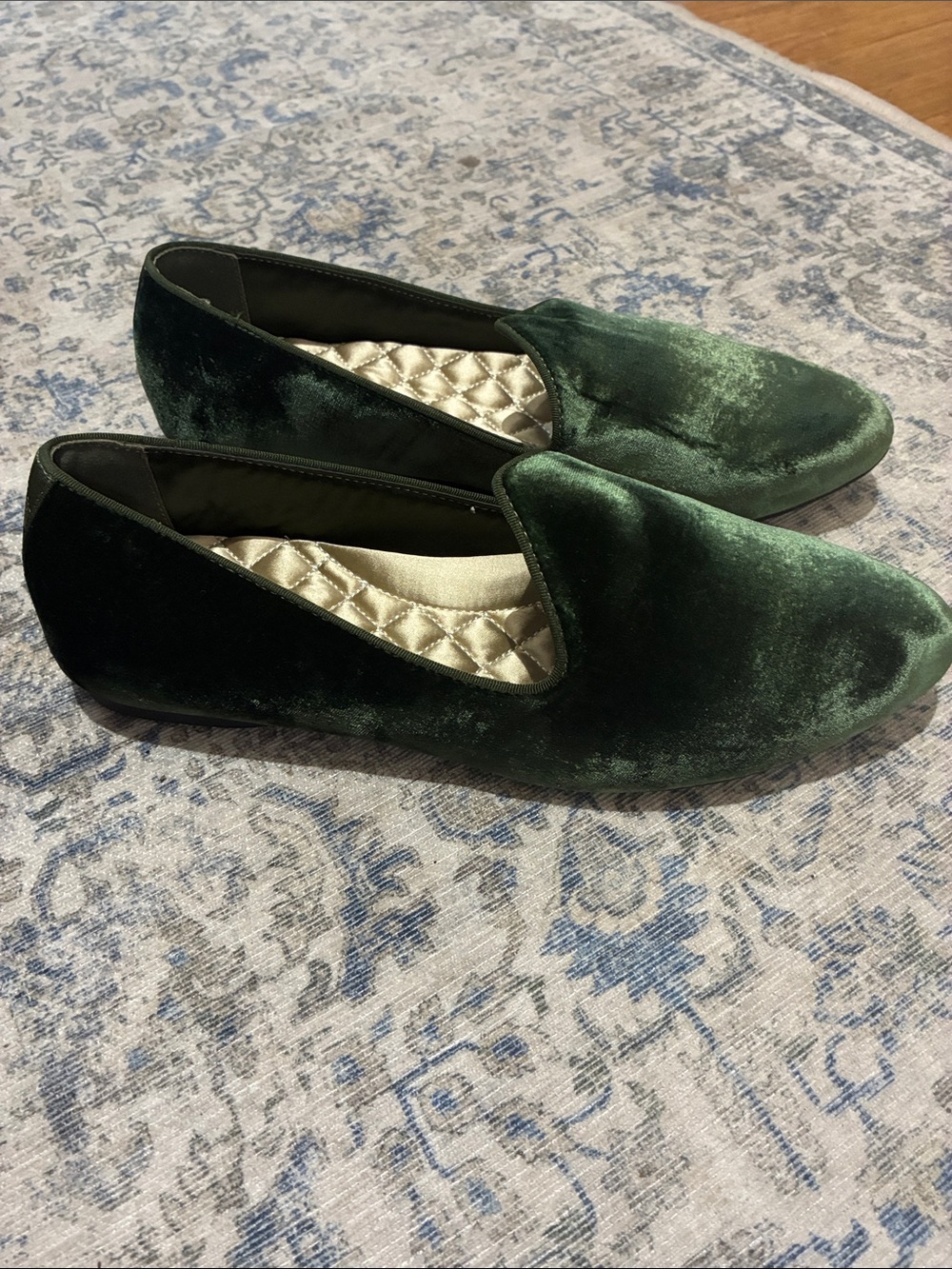 Birdies Velvet Loafers in Deep Green - pointed toe - women’s size 9 - Picture 5 of 6